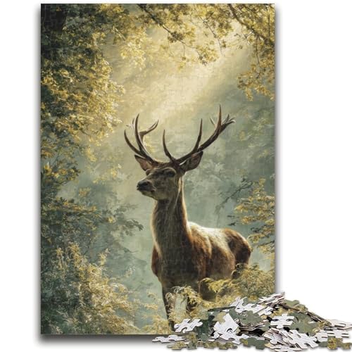 Dschungelhirsch-Puzzles für Erwachsene und Teenager, Puzzle, Spielzeug, Lernspiele, Stressabbau, tolle Geschenke und Spielzeuge (38x26cm) von LYXIANY