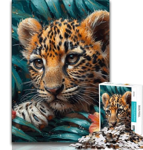 Dschungelleopard, 1000-teiliges Puzzle für Erwachsene und Jugendliche, anspruchsvolles Spiel und Familienspiel, ganze Familie (50x75cm) von LYXIANY