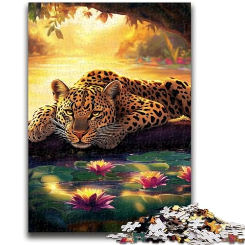 Dschungelleopard 1000-teiliges Puzzle für Erwachsene und Jugendliche, Lernspielzeug, ganze Familie (38x26cm) von LYXIANY