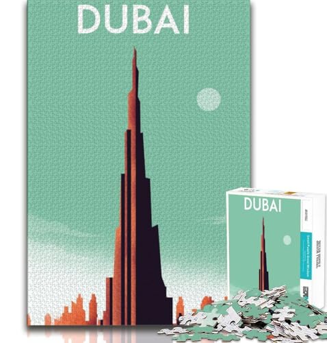 Dubai City, VAE-Reise-Puzzle, 1000 Teile, für Teenager, Geschenke, anspruchsvolles Spiel und Familienspiel, Wanddekoration, einzigartige Geburtstags, 38x26cm von LYXIANY