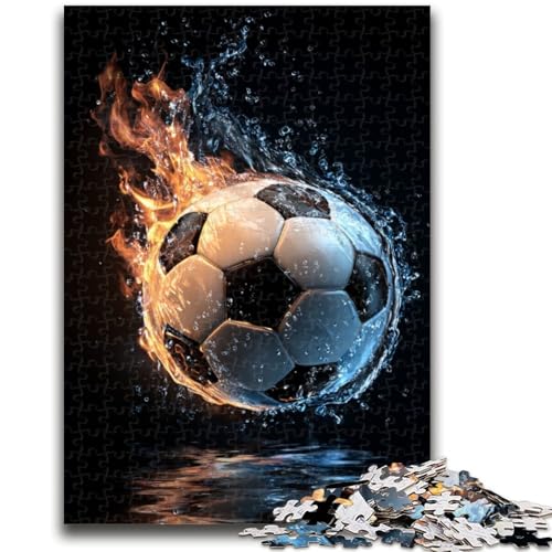 EIS- und Feuer-Fußball-Puzzles für Erwachsene und Jugendliche, anspruchsvolles Spielspielzeug, jedes Teil ist einzigartig – anspruchsvolles Familienspaßspiel (50x75cm) von LYXIANY
