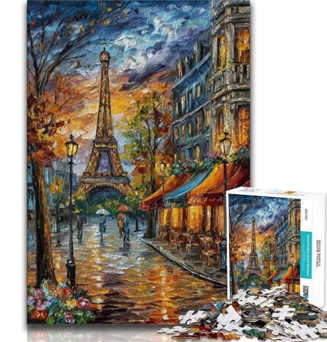 Eiffelturm-Ölgemälde, 1000-teiliges Puzzle für Erwachsene und Jugendliche, Quizspiel, Wanddekoration, einzigartige Geburtstags, 38x26cm von LYXIANY