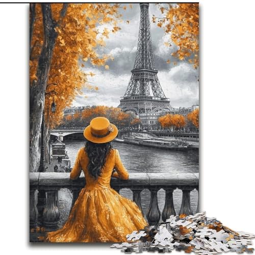 Eiffelturm-Puzzle mit 1000 Teilen für Erwachsene, Geschenke, Lernspiele, DIY-Spielzeug mit passendem Poster und Quizblatt für Kinder ab 14 Jahren (26x38cm) von LYXIANY