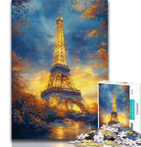 Eiffelturm in Paris Puzzle 1000 Teile für Teenager Geschenke, anspruchsvolles und schwieriges Angebot als Geschenk für die ganze Familie (38x26cm) von LYXIANY