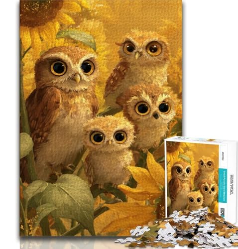 Eine Eulenfamilie, Puzzle mit 1000 Teilen für Teenager, Denkspiel, Wanddekoration, einzigartige Geburtstags (50x75cm) von LYXIANY