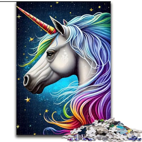 Einhorn-Regenbogen-Puzzle mit 1000 Teilen Anspruchsvolles Denkspiel – Entspannendes Spielzeug für Teenager, Größe 50x75cm von LYXIANY
