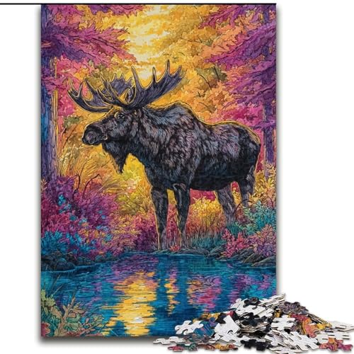 Elch-Puzzle, 1000 Teile, für Jugendliche ab 14 Jahren, Geschenkideen zur Heimdekoration (50x75cm) von LYXIANY