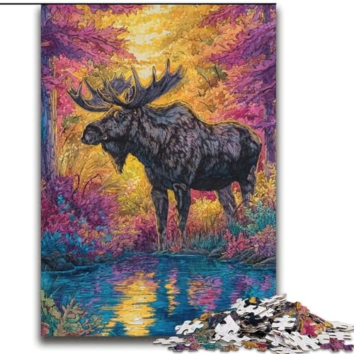 Elch-Puzzle, 2000 Teile, für Teenager ab 14 Jahren, Geschenkideen zur Verbesserung des Gedächtnisses (70x100cm) von LYXIANY