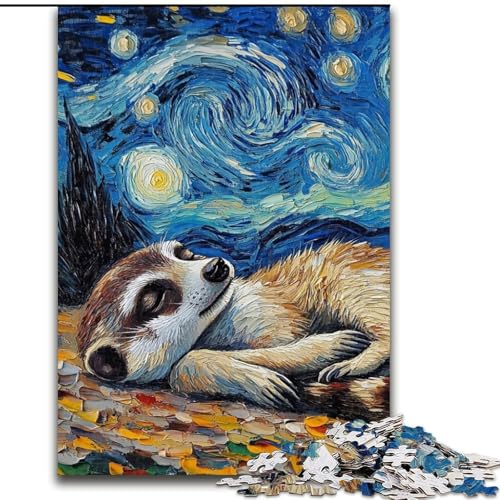 Erdmännchen-Nachthimmel-Puzzle für Erwachsene, 1000 Teile, schwierig, pädagogisches Spielzeug zum Stressabbau, ganze Familie (26x38cm) von LYXIANY