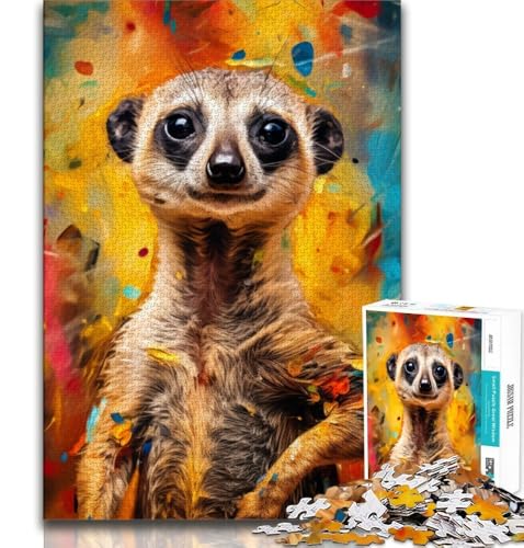 Erdmännchen-Puzzle für Erwachsene, 1000 Teile, Lernspielzeug, Familienspiele mit passendem Poster und Quizblatt (50x75cm) von LYXIANY