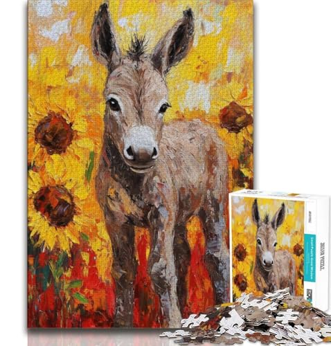 Esel und Sonnenblume, 1000-teiliges Puzzle für Erwachsene und Jugendliche, Quizspiel, Wanddekoration, einzigartige Geburtstags, 50x75cm Esel und Sonnenblume, 1000-teiliges Puzzle für Erwachsene und Jugendliche, Quizspiel, Wanddekoration, einzigartige Geburtstags, 50x75cm von LYXIANY