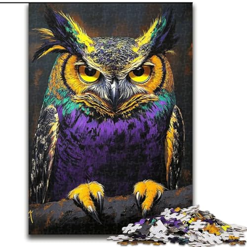 Eulen-Puzzle mit 1000 Teilen für Erwachsene, Geschenke, Herausforderung der Gehirnintelligenz, süchtig machendes Spielzeug für die Heimdekoration (50x75cm) von LYXIANY
