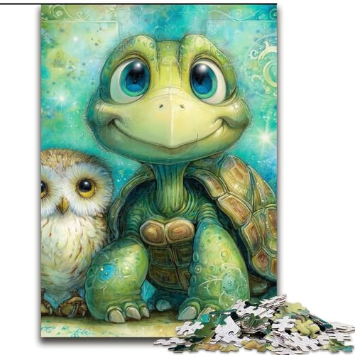 Eulen- und Schildkröten-Puzzle für Teenager, 1000-teiliges Puzzle, anspruchsvolles Spiel und Familienspiel, Eltern-Kind-Interaktion (50x75cm) von LYXIANY