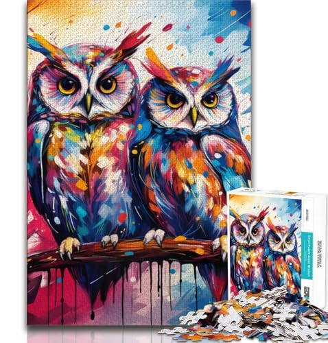 Fantasy Art Eulen-Puzzle 1000 Teile für Teenager, Denkspiel, Wanddekoration, einzigartige Geburtstags (38x26cm) von LYXIANY