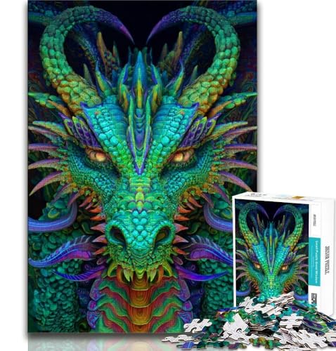 Fantasy-Drachen-Puzzle mit 1000 Teilen für Teenager, Denkspiel, Wanddekoration, einzigartige Geburtstags (38x26cm) von LYXIANY