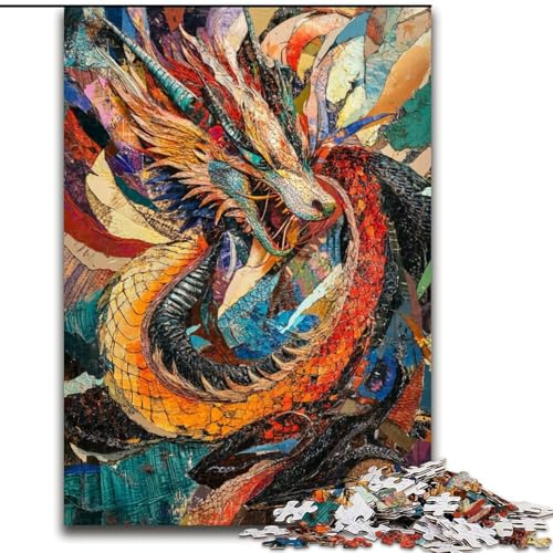 Fantasy-Drachen-Puzzles für Erwachsene und Teenager, geeignet für Kinder ab 14 Jahren, Geschenkideen zur Verbesserung des Gedächtnisses (50x75cm) von LYXIANY