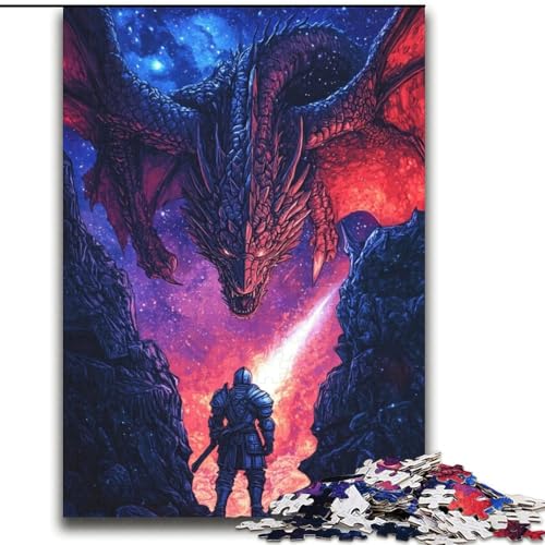 Fantasy-Drachen-Puzzles für Teenager, Stressabbau, Zeitvertreib im Urlaub, Stärkung der Liebe zwischen Paaren (70x100cm) von LYXIANY