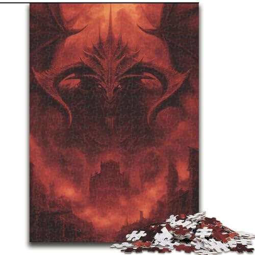 Fantasy-Drachen-Puzzles für Teenager, geeignet für Kinder ab 14 Jahren, Spielzeug-Wanddekoration, Geburtstag und einzigartige Geschenke (26x38cm) von LYXIANY