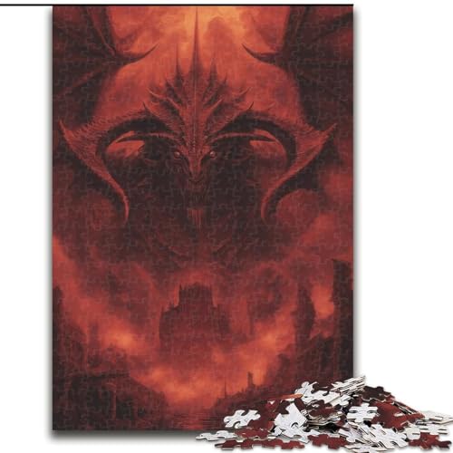 Fantasy-Drachen-Puzzles für Teenager, geeignet für Kinder ab 14 Jahren, Spielzeug-Wanddekoration, Geburtstag und einzigartige Geschenke (50x75cm) von LYXIANY