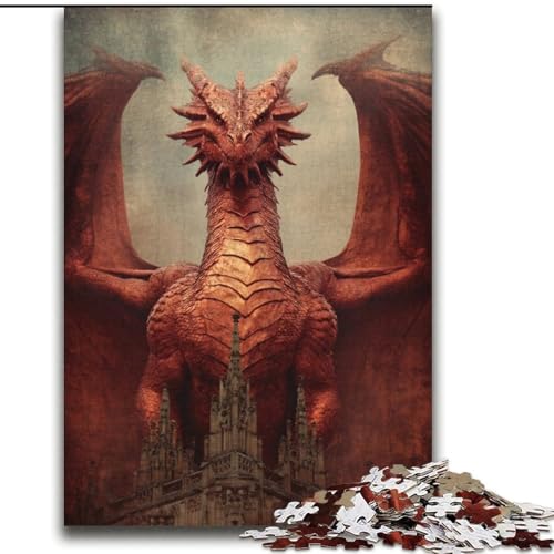 Fantasy-Drachen-Puzzles für Teenager 2000, geeignet für Kinder ab 14 Jahren, Wanddekoration, Weihnachts- und Geburtstagsgeschenk (70x100cm) von LYXIANY