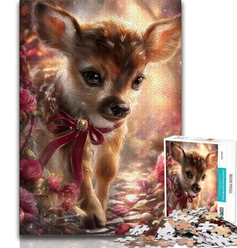 Fantasy-Hirsch-Puzzle für Erwachsene, 1000 Teile, anspruchsvoll zu vervollständigen, Aber unterhaltsames und humorvolles Lernspiel zum Geburtstag (38x26cm) von LYXIANY