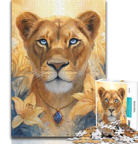 Fantasy-Löwin, 1000-teiliges Puzzle für Erwachsene und Jugendliche, Quizspiel, Wanddekoration, einzigartige Geburtstags, 38x26cm von LYXIANY