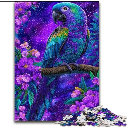 Fantasy-Papageien-Puzzle für Erwachsene und Jugendliche, 1000 Teile, Lernspielzeug, Familienspiele mit passendem Poster und Quizblatt (50x75cm) von LYXIANY