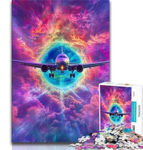 Farbflugzeug-Puzzle mit 1000 Teilen für Teenager, Denkspiel, Wanddekoration, einzigartige Geburtstags (38x26cm) von LYXIANY