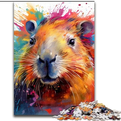 Farbkatzen-Puzzle 1000 Teile für Erwachsene. Unmögliche Puzzles für Erwachsene. Anspruchsvolles Denkspiel für Teenager. Spaß für den Spieleabend mit der Familie. Größe: 38x26cm von LYXIANY