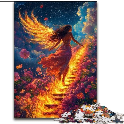 Feuermädchen mit Flügeln, 1000-teiliges Puzzle für Teenager, anspruchsvolles Spiel und Familienspiel, Geburtstagsgeschenk, Geschenke, Wandkunst (26x38cm) von LYXIANY