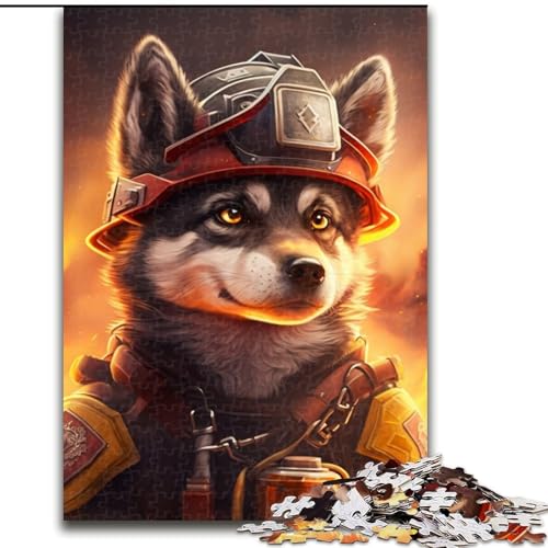 Feuerwehrmann-Wolf, 1000-teiliges Puzzle, anspruchsvolles Denkspiel, entspannendes Spielzeug für Teenager, Größe 50x75cm von LYXIANY