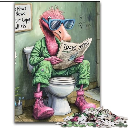 Flamingo Go Toiletten-Puzzle 1000 Teile für Erwachsene. Unmögliche Puzzles für Erwachsene. Anspruchsvolles Denkspiel für Teenager. Spaß für den Familienspieleabend. Größe: 50x75cm von LYXIANY