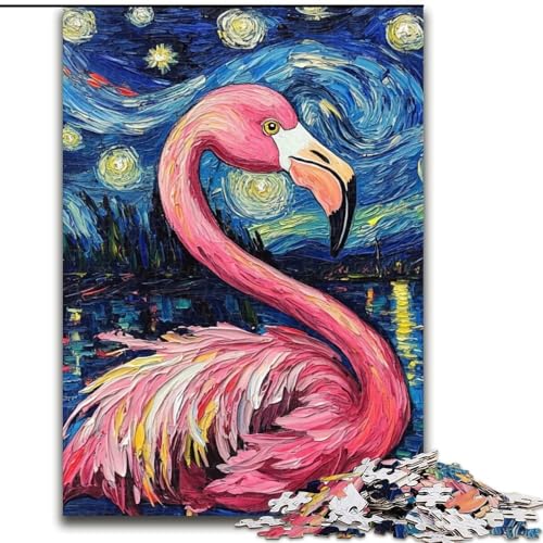 Flamingo-Nachthimmel, 1000-teiliges Puzzle, anspruchsvolles Denkspiel, entspannendes Spielzeug für Teenager, Größe 50x75cm von LYXIANY