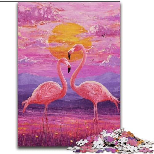 Flamingo-Paar-Puzzle, 1000 Teile, für Erwachsene, Familienaktivität, Spaß zu Hause, Geburtstagsgeschenk, Reisegeschenk (50x75cm) von LYXIANY