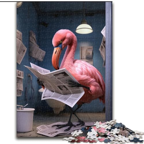 Flamingo liest Zeitung, 1000-teiliges Puzzle, anspruchsvolles Denkspiel, entspannendes Spielzeug für Teenager, Größe 50x75cm von LYXIANY