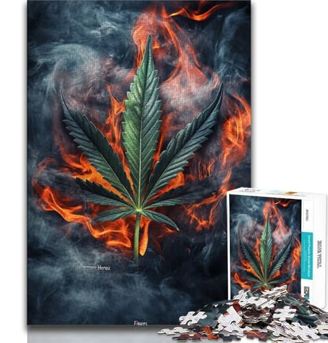 Flammenblätter-Puzzle, 1000 Teile, für Teenager, Denkspiel, Wanddekoration, einzigartige Geburtstags (50x75cm) von LYXIANY