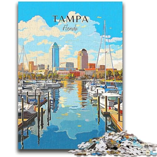 Florida Tampa Reise-Puzzle für Erwachsene, 1000 Teile, anspruchsvolles Spiel und Lernspiel für die ganze Familie zum Geburtstag, Weihnachten, 1000 Teile (50x75cm) von LYXIANY