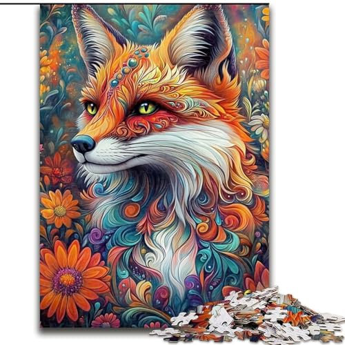 Flower Fox Puzzle für Teenager, 1000 Teile, Staycation-Zeitvertreib-Geburtstagsgeschenk, Geschenke, Wandkunst für 14+ (26x38cm) von LYXIANY