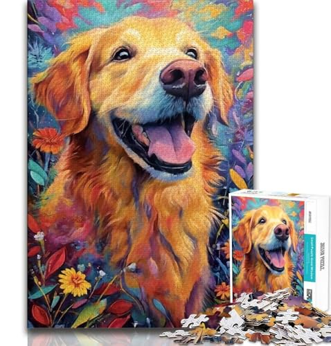 Fröhliches Golden Retriever-Puzzle für Erwachsene und Teenager Hilft dem Gehirn, süchtig machendes Spielzeug zu trainieren, um Geduld zu fördern Geeignet für Paare (38x26cm) von LYXIANY