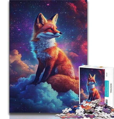 Fuchs in den Wolken Puzzle 1000 Teile für Teenager, Denkspiel, Wanddekoration, einzigartige Geburtstags (50x75cm) von LYXIANY