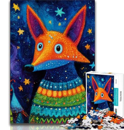 Fuchs mit Schal, Puzzle für Erwachsene, 1000 Teile, anspruchsvoll zu vervollständigen, Aber lustiges und humorvolles Lernspiel zum Geburtstag (38x26cm) von LYXIANY