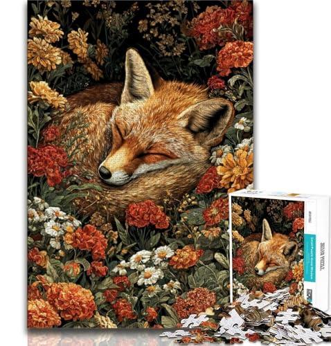 Fuchs schläft in den Blumen Puzzle für Erwachsene 1000 Teile Puzzle, Denkspiel Wanddekoration Einzigartige Geburtstags 50x75cm Fuchs schläft in den Blumen Puzzle für Erwachsene 1000 Teile Puzzle, Denkspiel Wanddekoration Einzigartige Geburtstags 50x75cm von LYXIANY