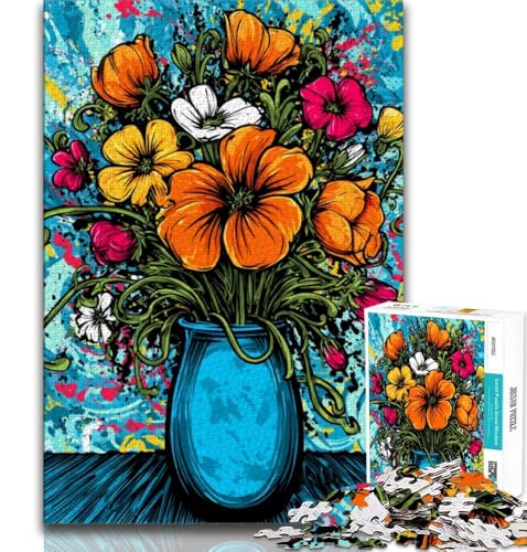 Funky Pop Art Bouquet Puzzles für Teenager, 1000 Teile Puzzle, Denkspiel, Wanddekoration, einzigartige Geburtstags (75x50cm) von LYXIANY