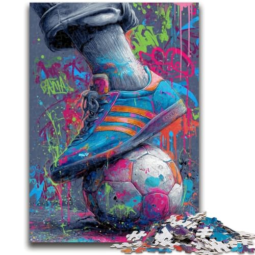 Fußball-Ölgemälde-Puzzles für Erwachsene, helfen dem Gehirn, süchtig machendes Spielzeug zu trainieren, um Geduld zu fördern, geeignet für Paare (50x75cm) von LYXIANY