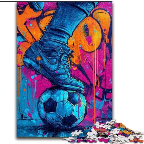 Fußball-Ölgemälde-Puzzles für Teenager, 1000, für 14+, trainieren Sie Ihr Gehirn und Ihre Hände, Weihnachtsspielgeschenke (26x38cm) von LYXIANY