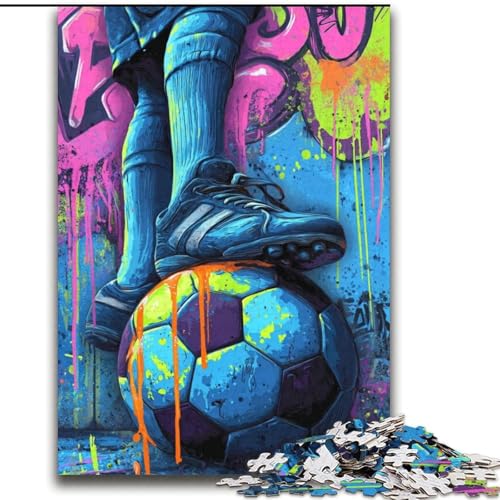 Fußball-Ölgemälde-Puzzles für Teenager, Lernspiele, Heimdekoration, Geburtstagsgeschenk, Geschenke, Wandkunst (70x100cm) von LYXIANY