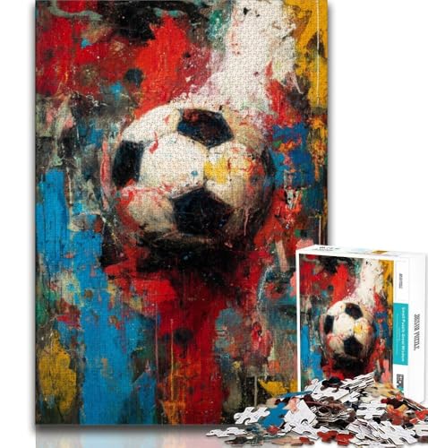 Fußball-Puzzles für Teenager, 1000 Puzzles, Lernspielzeug, Familienspiele mit passendem Poster und Quizblatt (38x26cm) von LYXIANY