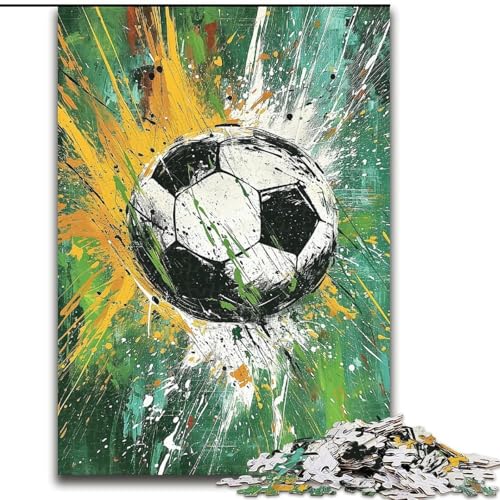 Fußball-Sport-Puzzles für Teenager, Lernspiele, DIY-Spielzeug mit passendem Poster und Quizblatt für Kinder ab 14 Jahren (50x75cm) von LYXIANY