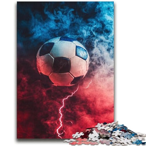 Fußball-Sport-Puzzles für Teenager, Stressabbau, Zeitvertreib im Urlaub zu Hause mit passendem Poster und Quizblatt (38x52cm) von LYXIANY