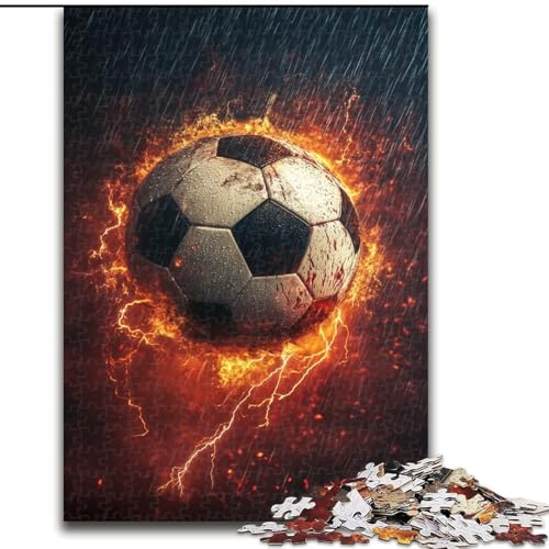 Fußball-Sportpuzzle für Erwachsene und Jugendliche, 1000 Teile, Familienaktivität mit passendem Poster und Quizblatt für Kinder ab 14 Jahren (50x75cm) von LYXIANY